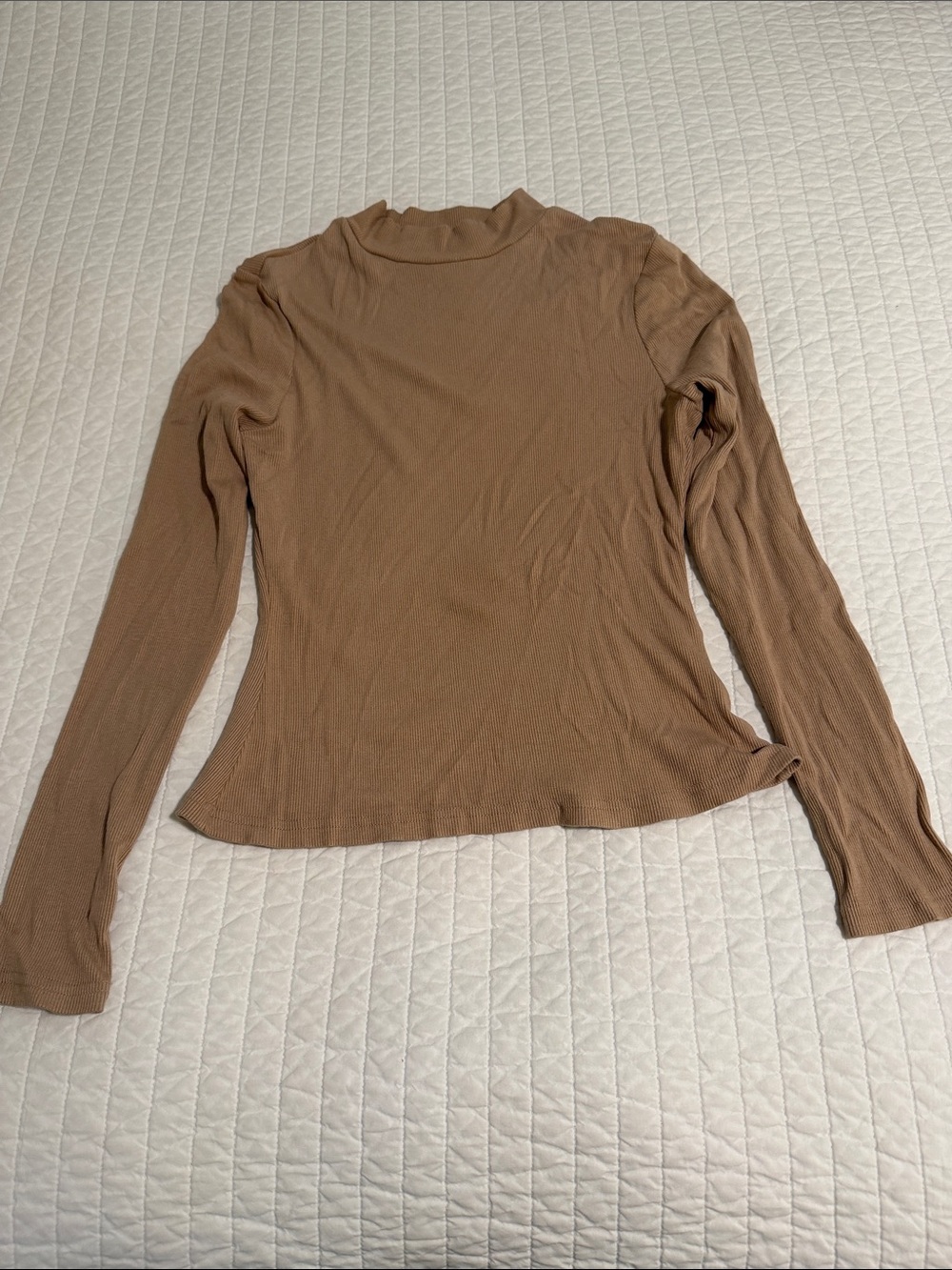 Women's Long Sleeve Mock Neck Top - Nude